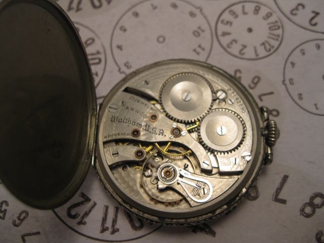 RESTORED WALTHAM SECOMETER POCKET WATCH WITH DAMASK MICRO REG 17J 