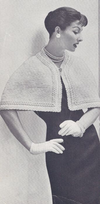 Vintage Knitting PATTERN to make Shoulder Cape Jacket Sweater NOT 