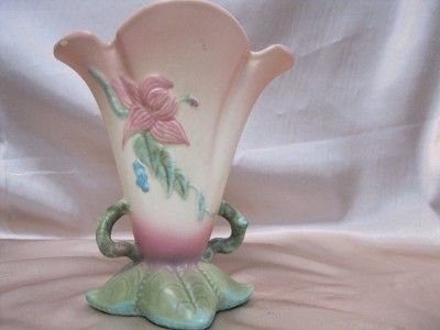 Vintage Hull Art Woodland Vase W16 8 1/2 Yellow/Green/Pink Matte. Nice 