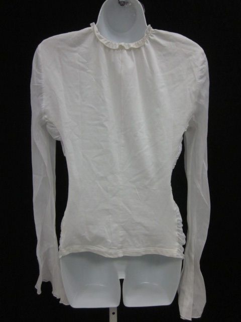 PHILOSOPHY DI ALBERTA FERRETTI White Ruffle Top Sz 6  