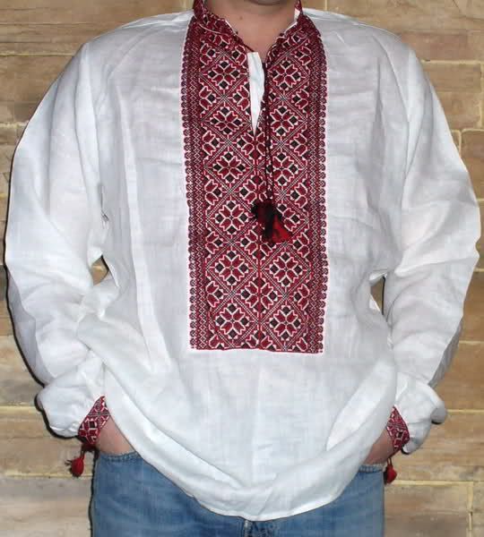 Ukrainian HAND Embroidery Man VYSHYVANKA LINEN SHIRT  