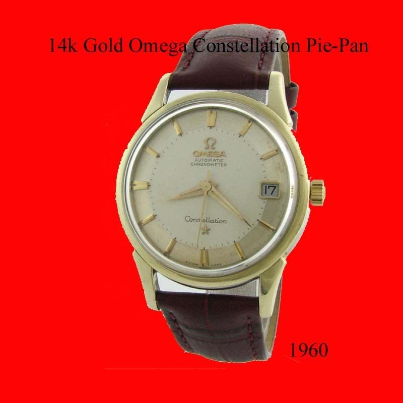 Mint 14k Gold Omega Constellation PiePan Watch 1960  
