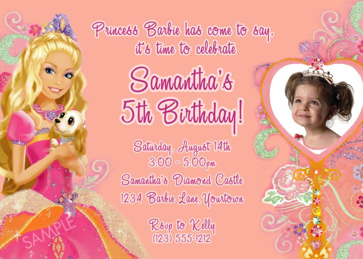 Barbie Birthday Invitation All Dolled Up  