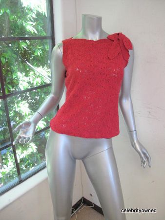 NWT Trina Turk Cranberry Sleeveless Lace Top M $145  