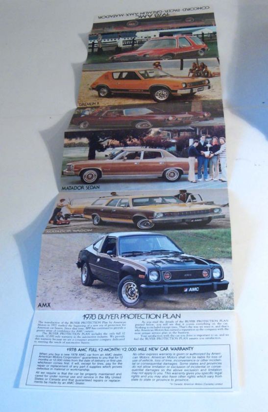 1978 AMC Sales Brochure GREMLIN Pacer Concord Matador  