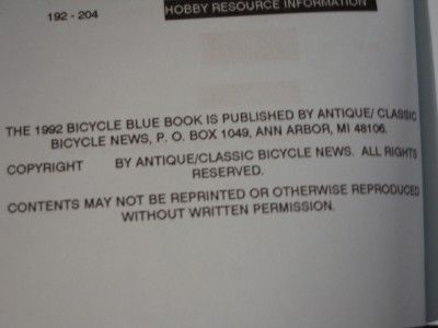 Market Value Bicycle Blue Book   1993 Edition  