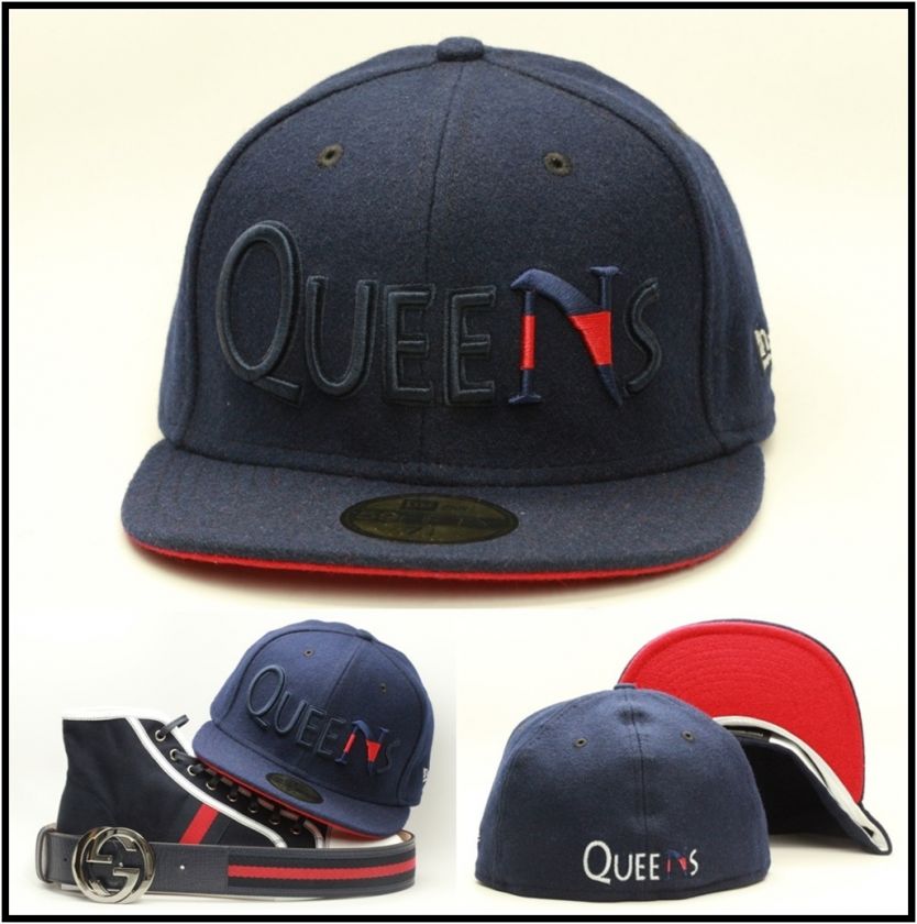   Queens Premium Custom Fitted Hat Matthew Valencia Navy / Red  