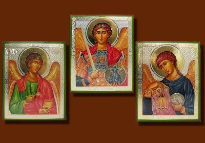 St Michael St Raphael Gabriel Russian Icon Archangels 3  