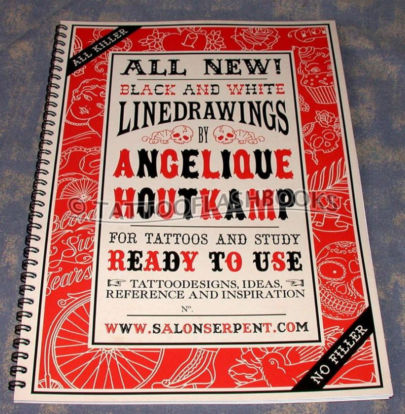 ANGELIQUE HOUTKAMP Tattoo Flash Sketch Line Gun BOOK All Killer NO 