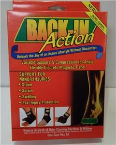 BACK IN Action Ankle Brace Wrap Around Support & Compression NEW 