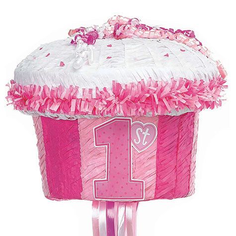 1st Birthday CupCake Pinata In Pink Or Blue Your Choice  