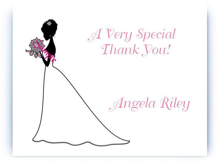   Personalized Custom Bride Bridal Shower Wedding Thank You Cards  