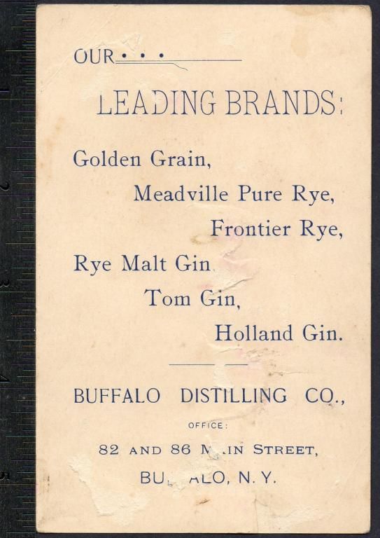 Buffalo Distilling ~FRONTIER RYE~Malt Gin~G Fleischmann  