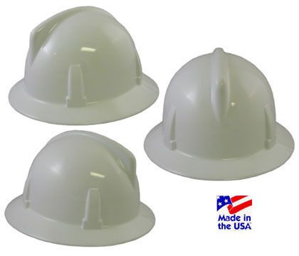 MSA Topgard Full Brim Hard Hat Ratchet Susp WHITE  