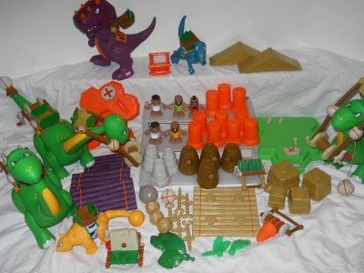 LITTLE TIKES Tykes BC BUILDERS lot 60 Pcs DINOSAURS T REX FIGURES 