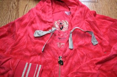 TWISTED HEART GLITZ TERRY HOODIE RED HOT PETITE & LARGE NEW SALE $115 