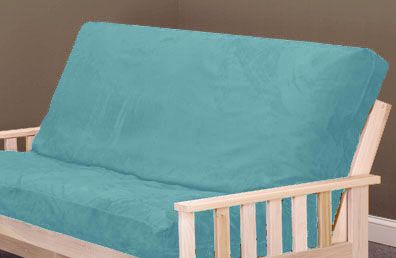 MICRO SUEDE FUTON COVER   Sky Blue Plush, Full Size  