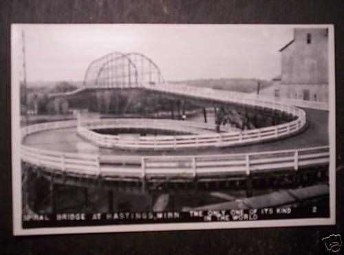 1920s RPPC POSTCARD SPIRAL BRIDGE HASTINGS MINNESOTA MN  