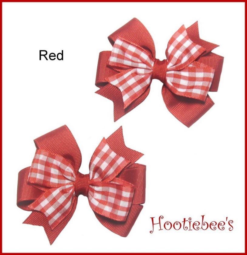 Gingham Toddler Bow Set (4 colors available)  