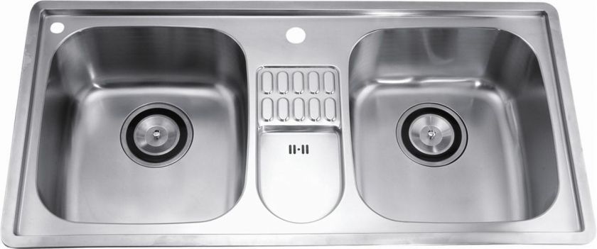 Dawn CH365 39 20G Stainless Steel Top Mount Double Round Bowl Kitchen 