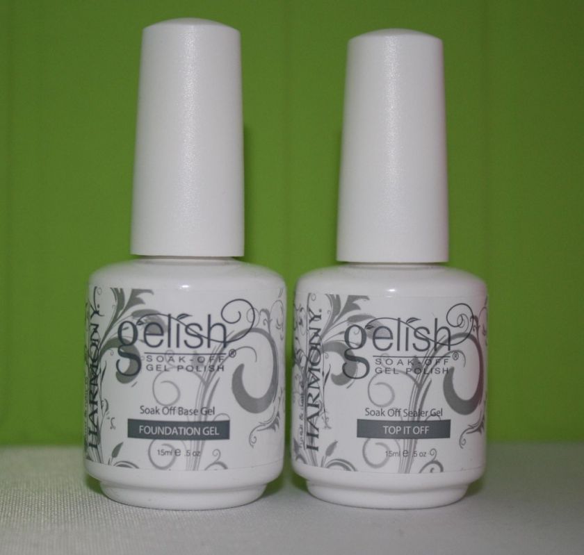 HARMONY NAIL GELISH TOP COAT AND FOUNDATION 15ml .5 oz  