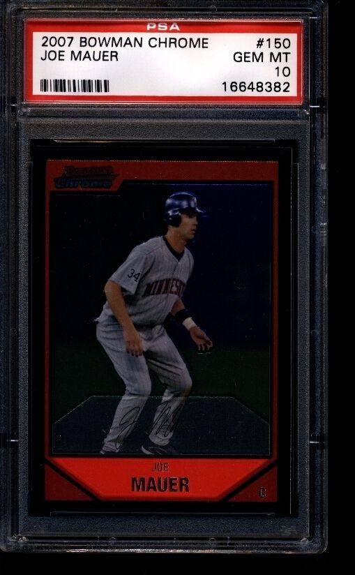 2007 BOWMAN CHROME #150 JOE MAUER TWINS PSA 10 8382  