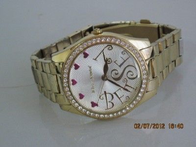 Betsey Johnson BJ4199 Womens Goldtone Stainless Steel Boyfriend 39mm 