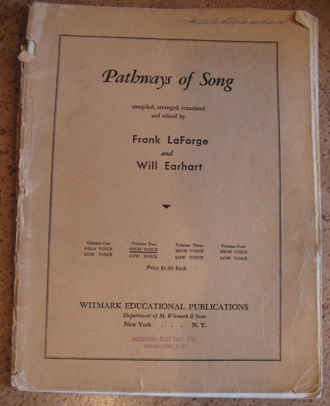 1934 Music Book PATHWAYS OF SONG Vol. 2 for High Voice  