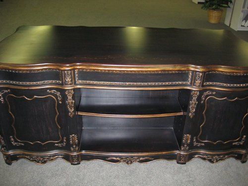 Beautiful Carved Multifunctional big Secretary Executive Desk 71.5x34 