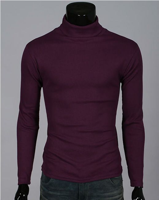 Herren Rollkragen Pullover 8 FARBEN Slim Fit Long Sleeve  