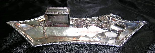 1830 Sheffield Silver Snuffer & Tray MADE BY BISHOP  