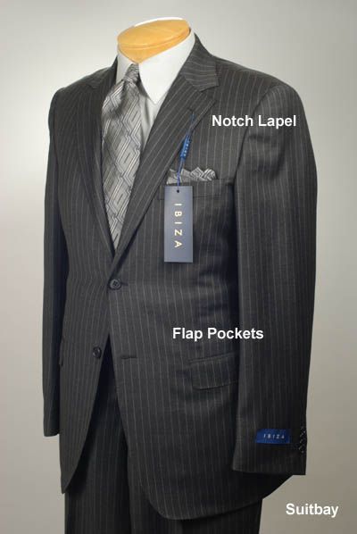 46R $899 IBIZA   2 Button Mens Suit   46 Regular   IB92  