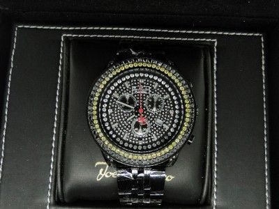 JOE RODEO/JOJO 2 ROW CANARY/BLACK DIAMOND WATCH 6.5 CT  