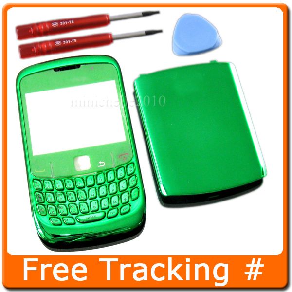 chrome Green Housing Case For Blackberry curve 8520 8530  