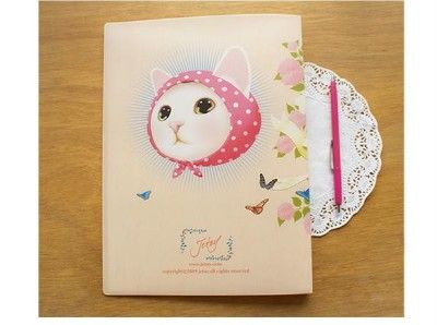 Jetoy Choo Choo White Cat A4 file 10 pages Pink Hat  