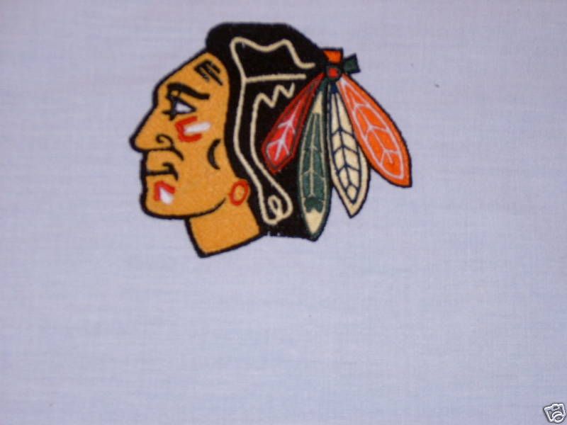 CHICAGO BLACKHAWKS HOCKEY FABRIC SPORT QUILT BLOCK  