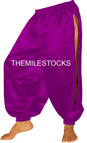 TMS Satin Slit Harem Yoga Pant BellyDance Club 27 Color  