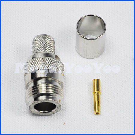 female jack RF connector crimp RG214 RG213 RG8 LMR400  