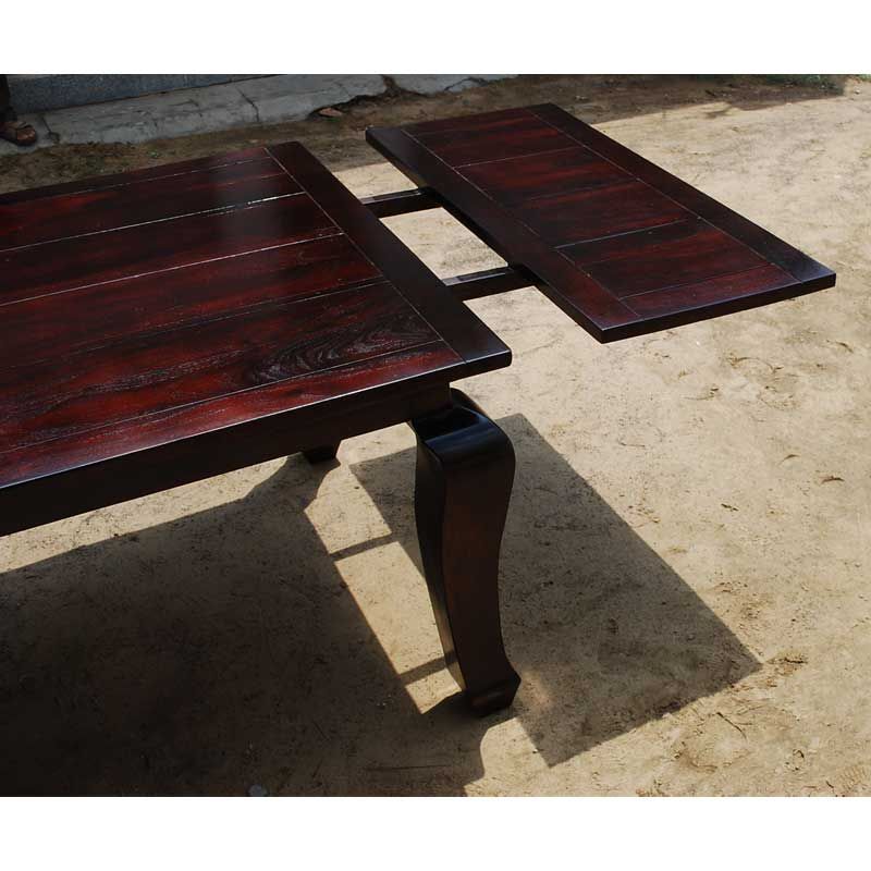   Mahogany Large Extension Dining Table with Cabriole Legs for 6 People