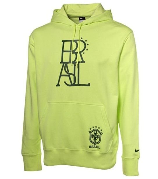 Nike Brazil Brasil Soccer Green Core Pullover Hoody Sweatshirt 