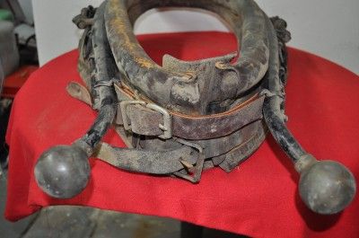   HORSE COLLAR WITH IRON HAMES AND BRASS HAME BALLS Item #1006  