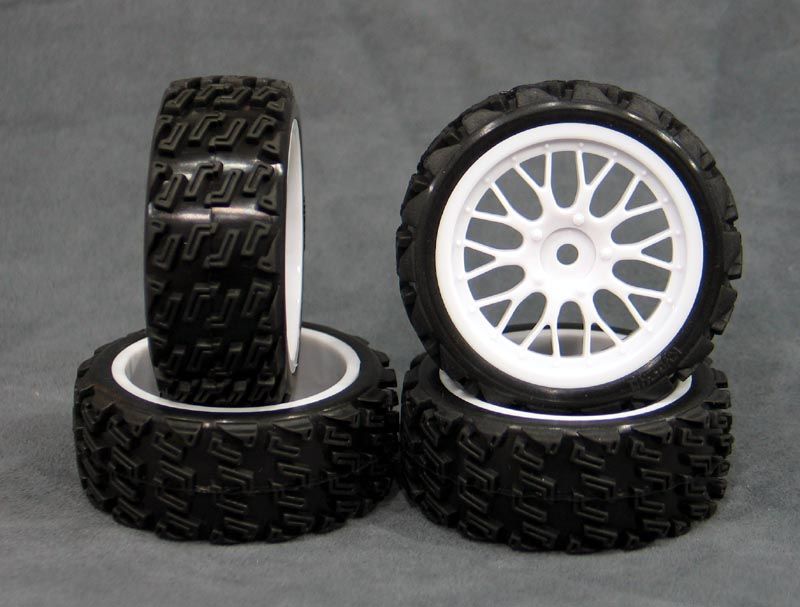 Kyosho OEM Rally Tire SET(4) MESH WHEEL 26MM DF03RA TRX 1/16 RALLY 