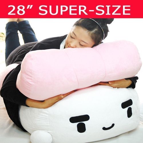 JAPAN Salom Pink SUSHI supersize CUSHION Plush deco plush THROW PILLOW 