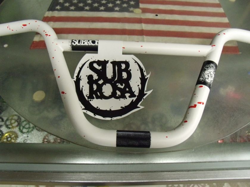 SUBROSA PANDORA MATTE WHITE/RED SPLATTER BMX HANDLEBAR  