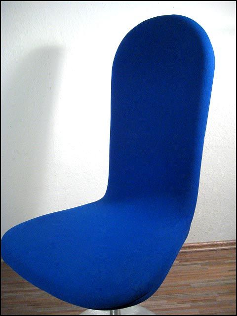 60s 70s Space Age blauer Trompetenfuß Stuhl / Sessel #1  