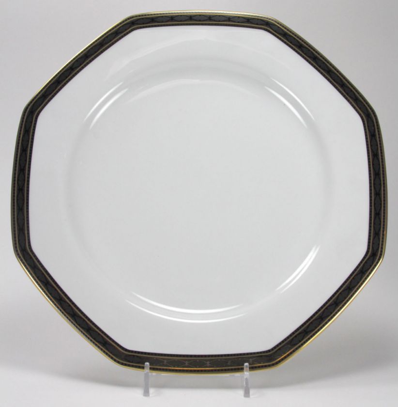 Christopher Stuart Black Dress Fine China Octagon Gold Trim Dinner 