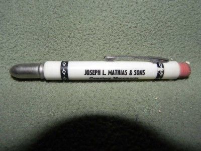 Joseph Mathias Westminster MD Hanover PA Bullet Pencil  