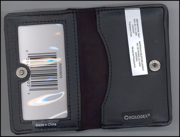 ROLODEX~BLACK PERSONAL BUSINESS CARD/ID Holder Wallet  