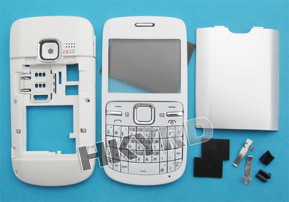 White Full Housing Cover Fascias Keypad for Nokia C3  