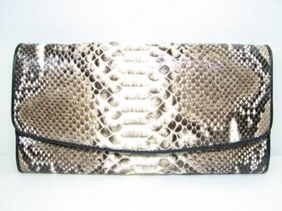 Genuine PYTHON Snake Leather Women Clutch Purse Wallet  